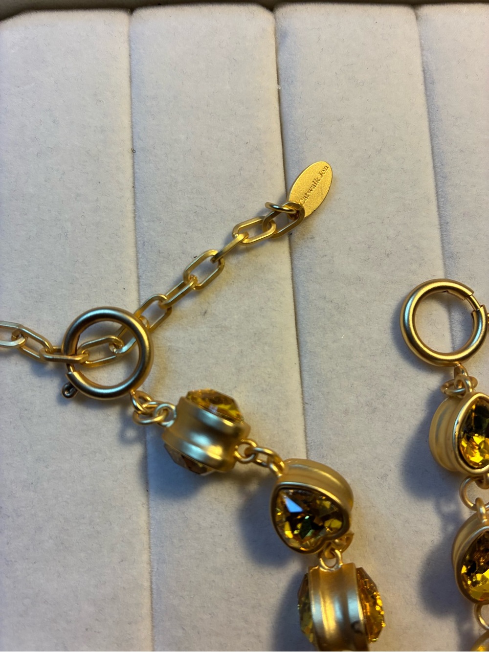 Catwalk Jon Gold Citrine Heart Link Necklace and bracelet set - Picture 3 of 8